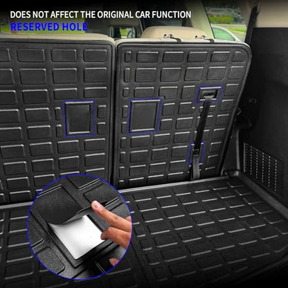 Cargo Mat Compatible with 2020-2025 Kia Telluride (Not for 2027) Cargo Liner Trunk Mat TPE All Weather Back Seat Cover Protector 2024 Telluride Accessories (Trunk Mat with Backrest Mat) - color: Trunk Mat with Backrest Mat