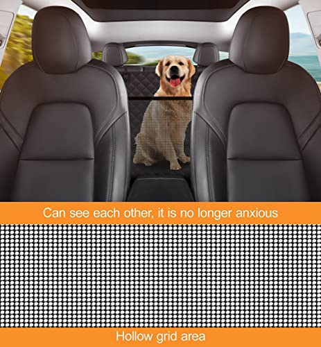 GXT Dog Back Seat Cover Protector for Cars SUV and Trucks with Mesh Window, Scratchproof Nonslip and Waterproof Material - color: black, style: Seat Cover and Dog Seat Belt