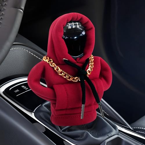 Gear Shift Hoodie,Car Gear Shift Cover,Funny Shift Knob Cover,Universal Fit Hoodie Car Decor,Automotive Interior Accessories for Gift (Red) - color: Red