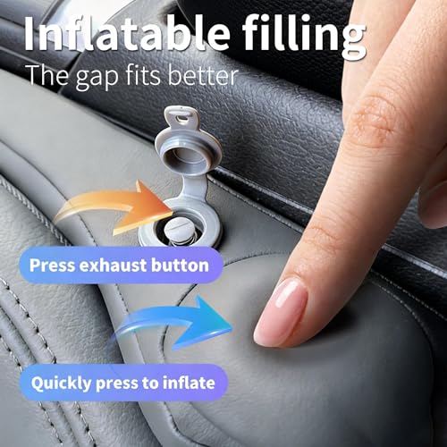 Inflatable Car Seat Gap Filler Strip - 2Pcs Suede Foldable Seat Gap Plug Blocker,Stop Dropping Items,Soft Interior Accessories for All Cars (Gray) - color: Gray