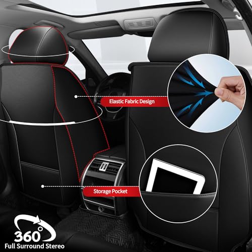 2PCS Custom Fit Faux Leather Front Seat Covers for Nissan Frontier 2007-2026, Anti-Slip & Airbag Compatible, Black - color: #077 Black, size: 2 Front Seats