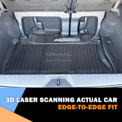 KUST Cargo Trunk Mat for Toyota Sienna 2021-2026 (with Spare Tire), Rear Trunk Cargo Liner All Weather Protection, TPE Rubber Raised Edge - size: For 2021-2026 Sienna | Trunk Mat