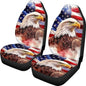 Dreaweet American Flag Bald Eagle Car Seat Covers Front Seats Only Washable Universal 2 Piece Elastic High Back Bucket Seat Covers for Most Cars SUV Trucks Patriotic Car Accessories Interior - color: American Flag Bald Eagle