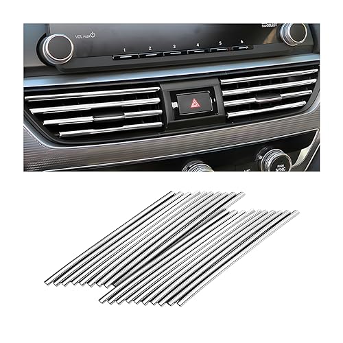 20 Pcs Car Air Conditioner Outlet Decoration Strip, Decorative Trim for Auto Air Vent Outlet, Waterproof Automotive Interior Decors for Men Women, Universal for Most Vehicles (Silver) - color: Silver