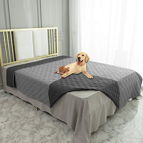 Ameritex Waterproof Dog Bed Cover Pet Blanket for Furniture Bed Couch Sofa Reversible - color: Grey+dark Grey, size: 30x53 Inch (Pack of 1)