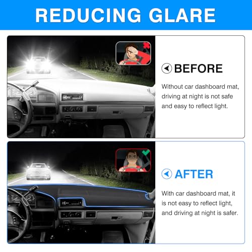 Autorder Gray Dashboard Cover Mat for 1992-1996 Ford F150 / F-150 F250 F350 Accessories Dash Cover Upgrade Polyester Dash Mat Sunshade Glare UV Rays Protector - size: 1992-1996 F150 (Gray)