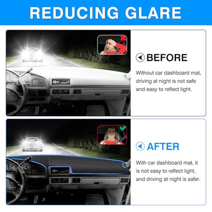 Autorder Gray Dashboard Cover Mat for 1992-1996 Ford F150 / F-150 F250 F350 Accessories Dash Cover Upgrade Polyester Dash Mat Sunshade Glare UV Rays Protector - size: 1992-1996 F150 (Gray)