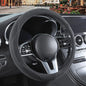 Gray Faux Suede Steering Wheel Cover, Breathable Non-Slip Sweat-Proof Wear-Resistant No Pilling, Warm in Winter and Cool in Summer, Universal 15 inch - color: Gray, size: Round-M[14.5''-15'']