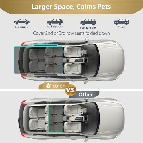 F-color SUV Cargo Liner for Dogs - Waterproof Pet Cargo Liner with Side Flaps, Comfort Dog Cargo Cover with Bumper Flap, Scratchproof Non-Slip Large for Full-Size SUVs Vans, 55 x 93 Inch, Grey - color: Grey, size: Large Extended (With Flaps) 93"
