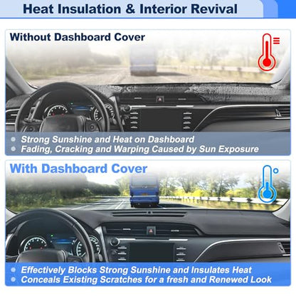 Leather Dashboard Cover for Toyota Camry XV40 2007 2008 2009 2010 2011 Interior Dash Cover Mat Pad Carpet Non-Slip Dashboard Protector Sunshine UV & Heat Resistant Black - style: for Toyota Camry XV40 2007-2011