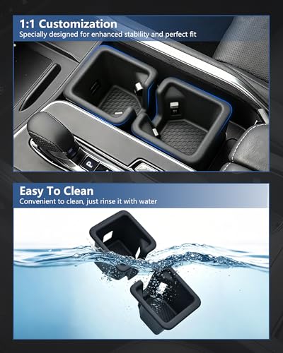 Cup Holder Inserts for 2024-2026 Lexus TX (TX350 TX500h TX500h+), Silicone Non-Slip Cup Holder Coaster Liner, Anti-Spill & Noise Reduction, Easy Clean Car Interior Accessories - size: For LEXUS TX 24-26