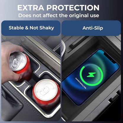 Cup Holder Insert & Wireless Charging Protective Mats for Lexus GX550 2026 2025 2024, Center Console Interior Accessories Silicone Cup Holder & Wireless Charger Cover Pad for 2024-2026 GX 550 - style: Fit for 2024-2026 GX550