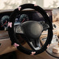 Pink Embroidery Butterfly Steering Wheel Cover, Nappa Leather Material, Universal 14.5-15 Inch Leather Anti-Slip Breathable Auto Steering Wheel Covers for Men Women - color: Embroidery-Pink Butterfly