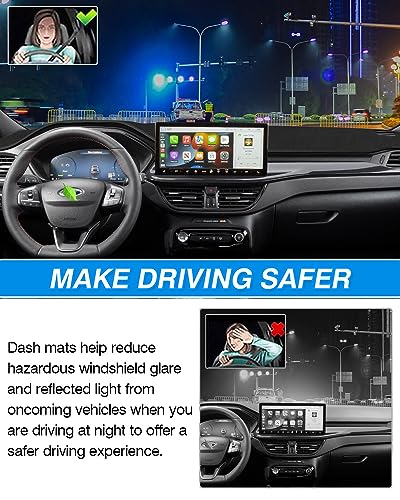 CARTIST Dash Cover Vehicle Specific Fits for Ford Escape 2020-2025 2026 (Without HUD), Dashbpard Cover for Escape Accessories Non-Slip Anti-Glare (Gift) - size: Ford Escape 2020-2026 (Without HUD)