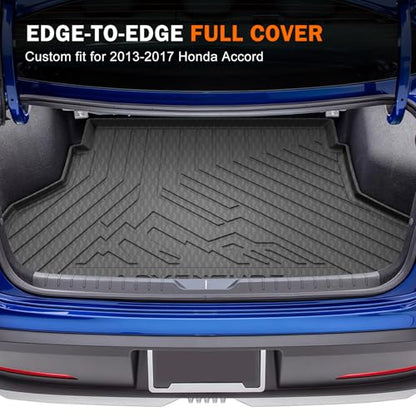 KUST Cargo Trunk Mat for Honda Accord 2013-2017, Rear Cargo Liner for Accord Accessories All Weather TPE Rubber Car Mat Raised Edge - style: Accord 2013-2017 │ Trunk Mat
