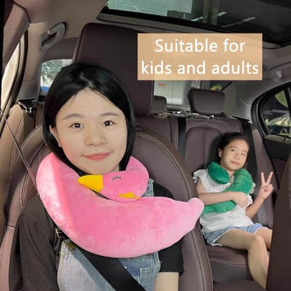 Car Travel Pillow for Kids Car Seat Pillow Cute Cartoon Travel Pillow Cushion Breathable Head and Body Support Pillow for Sleeping Travel Neck Rest Car Seat Pillow Long Journey&Road Trip - color: Pink Swan