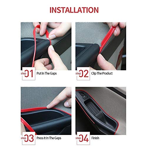 ABALDI Car Light El Wire Car Interior Trim Light Strip for Car Interior Decoration(3m/9ft,Pink)
