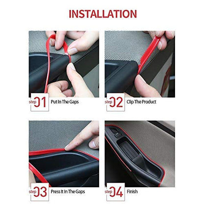 ABALDI Car Light El Wire Car Interior Trim Light Strip for Car Interior Decoration(3m/9ft,Pink)