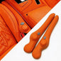 Inflatable Car Seat Gap Filler Strip - 2Pcs Leather Foldable Seat Gap Plug Blocker,Stop Dropping Items,Soft Interior Accessories for All Cars (Orange)