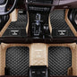 Custom Making Car Floor Mats for 97.5% Car Model Luxury Leather All Weather Waterproof Anti-Skid Full Coverage Liners (Black and Beige) - color: Black and Beige