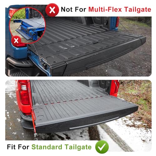 Truck Mat Compatible with 2019-2026 Chevy Silverado & GMC Sierra 1500 Standard Tailgate Accessories, Tailgate Mat Cover Custom Fit All Weather Pickup Liner, w/Tailgate Cap Protector - size: 1)Slv & Sra 1500|19-26|Tailgate Mat w/ Cap Cover