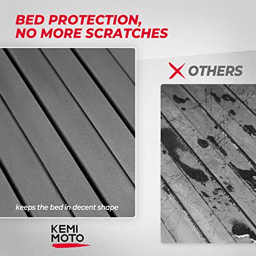 KEMIMOTO Cargo Bed Mat Compatible with Polaris Ranger 1000/1000 XP/1000 XP Crew/Kinetic, TPE Bed Liner Anti-Slip Mud-Resistant,All-Weather Protection, Easy-Clean No Gaps No Shift Accessories 2018-2026