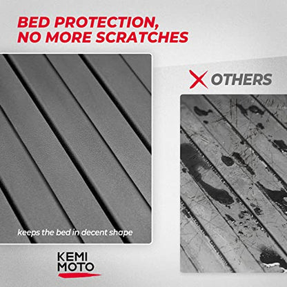 KEMIMOTO Cargo Bed Mat Compatible with Polaris Ranger 1000/1000 XP/1000 XP Crew/Kinetic, TPE Bed Liner Anti-Slip Mud-Resistant,All-Weather Protection, Easy-Clean No Gaps No Shift Accessories 2018-2026