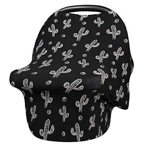 Metplus Car Seat Cover Baby, Carseat Canopy & Nursing Breastfeeding Covers, Stretchy Universal Fit, Multi-Use for Stroller/Shopping Cart/High Chair, Gender Neutral Shower Gift (Cactus) - color: Cactus