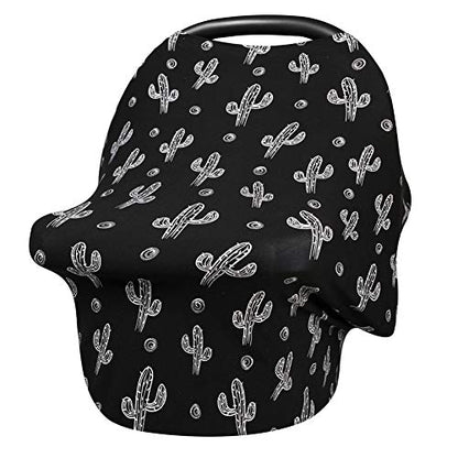 Metplus Car Seat Cover Baby, Carseat Canopy & Nursing Breastfeeding Covers, Stretchy Universal Fit, Multi-Use for Stroller/Shopping Cart/High Chair, Gender Neutral Shower Gift (Cactus) - color: Cactus