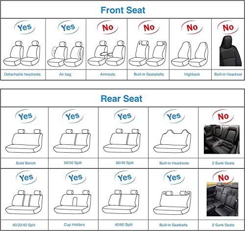 Leather Car Seat Covers Universal fit Most Sedans SUV Trucks (Front Seat, Beige) - color: BEIGE, size: FRONT PAIR