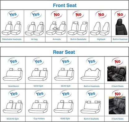 Leather Car Seat Covers Universal fit Most Sedans SUV Trucks (Front seat, Grey) - color: GREY, size: FRONT PAIR