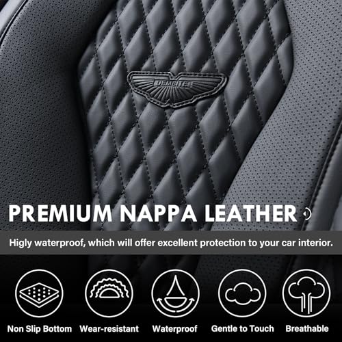 Coverado Car Seat Covers Full Set, Black Seat Covers, Automotive Car Seat Cover, Car Seat Cushion, Car Seat Covers Front Seats Back Seat Covers, Car Seat Protector Universal Fit Most Cars - color: Gray/Black, size: FullSet