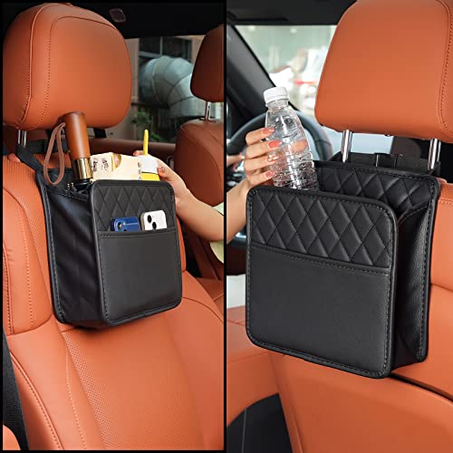 Car Seat Back Hanging Bag Car Document Holder Multi-Pocket Bottle Bag Storage Box Organizer Travel Tidy Pouch Pocket Kids - color: Black A