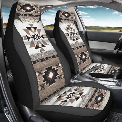 INSTANTARTS Aztec African Tribal 2 Piece Seat Cover Women Front Seat Protector Seat Dust Cover Auto Cover Washable Car Seat Dust Cover for Men - color: Aztec African Tribal
