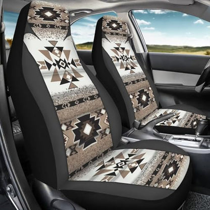 INSTANTARTS Aztec African Tribal 2 Piece Seat Cover Women Front Seat Protector Seat Dust Cover Auto Cover Washable Car Seat Dust Cover for Men - color: Aztec African Tribal