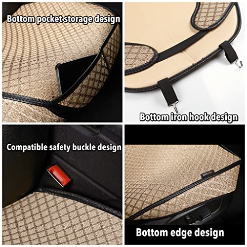 Breathable Car Seat Covers,Luxury Front Seat Covers， Driver Seat Protector,Automotive Seat Covers,Suitable for All Seasons, Universal Fit for Sedan, SUV, Truck (Front Pair, Beige)