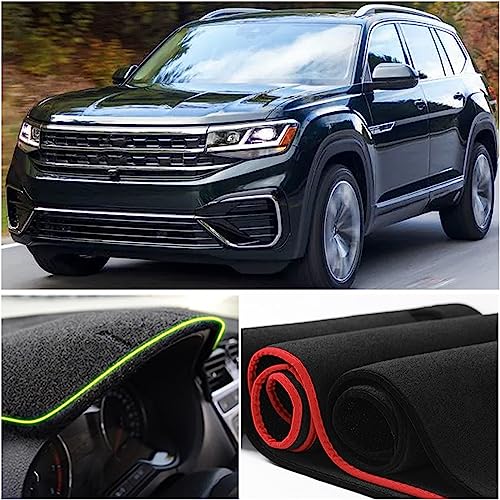 Dash Mat Cover Interior Dashboard Protection pad Compatible with Volkswagen Atlas SUV S SE SEL and SEL Premium 2018-2023 Sunshade Glare UV Rays Protector (Black Trim) - color: Black Trim