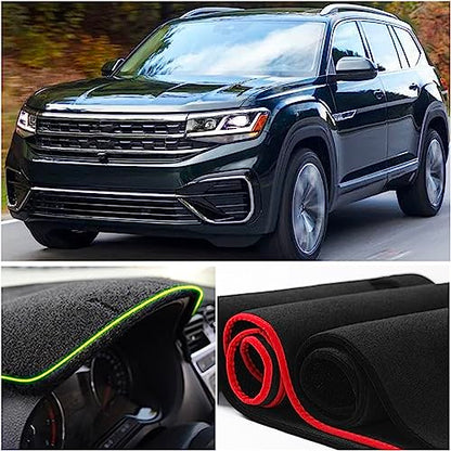 Dash Mat Cover Interior Dashboard Protection pad Compatible with Volkswagen Atlas SUV S SE SEL and SEL Premium 2018-2023 Sunshade Glare UV Rays Protector (Black Trim) - color: Black Trim