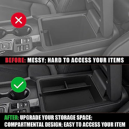 Muslogy For 2023+ Pilot Center Console Organizer & Shifter Storage Box Compatible with 2026 2025 2024 2023 Honda Pilot ABS Material Console Side Organizer Left & Right Set Console Inserts Storage - size: Center Console & Shifter Organizer