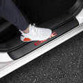 LEXLEY for Honda 2005-2023 2024 2025 2026 4-Door Civic Carbon Fiber Style Leather Door Sill Protector Anti-Dirty Scuff Plate Cover Guard Sills Protector Trim,Welcome Pedal Protect 4PCS -RED