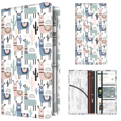 Premium Car Registration and Insurance Card Holder, Cute PU Leather Car Document Holder, Vehicle Glove Box Car Organizer with Magnetic Closure for Driver License, Cards Cute Alpaca - color: Cute Alpaca
