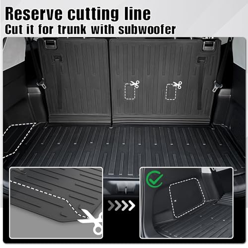 Cargo Mat with Backrest Mat 2-in-1 for 2024 2025 2026 Toyota Grand Highlander Car Mat Accessories, TPE All Weather Cargo Liner Trunk Mat(Grand Highlander-2 in 1 Trunk Mat)