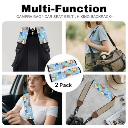 2Pcs Soft Auto Seat Belt Cover Pad Cartoon Mermaid Colorful Car Seatbelt Shoulder Cushion for Comfortable Driving, Compatible with All Cars' Seatbelt and Backpack Straps - color: Mermaid