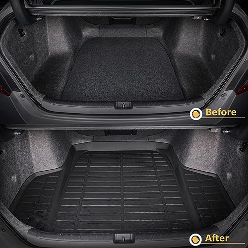 GINOWY-Cargo Liner for Honda HR-V 2023-2025 2026, All Weather 2024 HRV Trunk Mat Waterproof Cargo Mat TPE Durable Easy to Clean Non-Slip HRV Accessories Mat Black - style: For Honda HRV 2023-2026