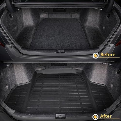 GINOWY-Cargo Liner for Honda HR-V 2023-2025 2026, All Weather 2024 HRV Trunk Mat Waterproof Cargo Mat TPE Durable Easy to Clean Non-Slip HRV Accessories Mat Black - style: For Honda HRV 2023-2026