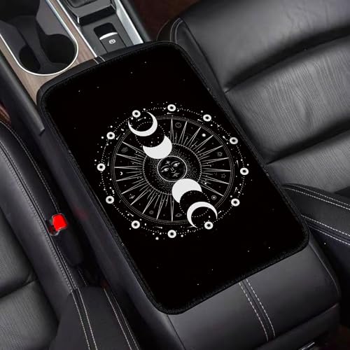 Universal Armrest Cover Pad,Car Center Console Cushion Pad, Protect from Pet Claws, Dirt, and Sticky Fingers, Comfortable Car Decor Accessories Fit for Most Cars, Vehicles, SUVs (Sunmoon) - color: Sunmoon