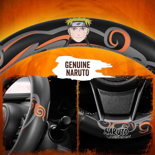 Naruto Shippuden Car Steering Wheel Cover, 15 Inch Anime Steering Wheel Cover, Cushioned Soft Comfortable Cover Anime Car Accessories for Men Women, Nine Tails - color: Naruto Nail Tail