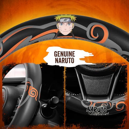 Naruto Shippuden Car Steering Wheel Cover, 15 Inch Anime Steering Wheel Cover, Cushioned Soft Comfortable Cover Anime Car Accessories for Men Women, Nine Tails - color: Naruto Nail Tail