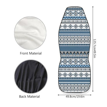 Pehede Car Seat Cover Blue Aztec Ethnic Pattern Front for Cars, Easy to Install Cover Set, Accessories Auto Trucks Van SUV,2 Packs - color: Multi03