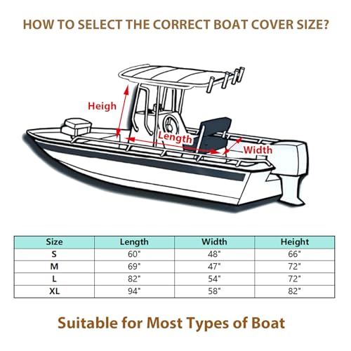 Universal T-Top Center Console Cover for Boat, Heavy Duty 600D Waterproof T Top Console Cover, Protecting Boat Center Console and Helm Seat, Large Size up to 60" L 48" W 66" H